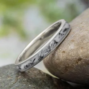 Bike Chain Wedding Band for Women in Titanium
