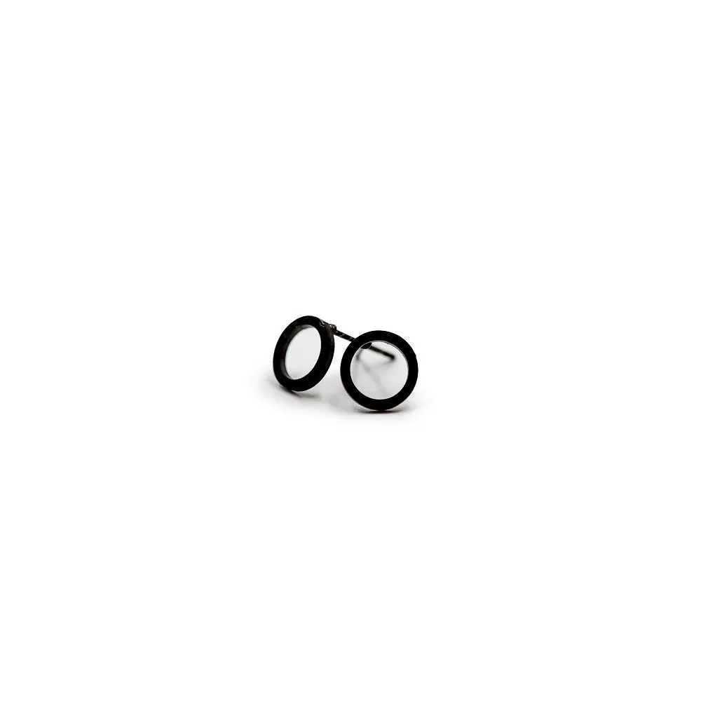Black Circle Earrings
