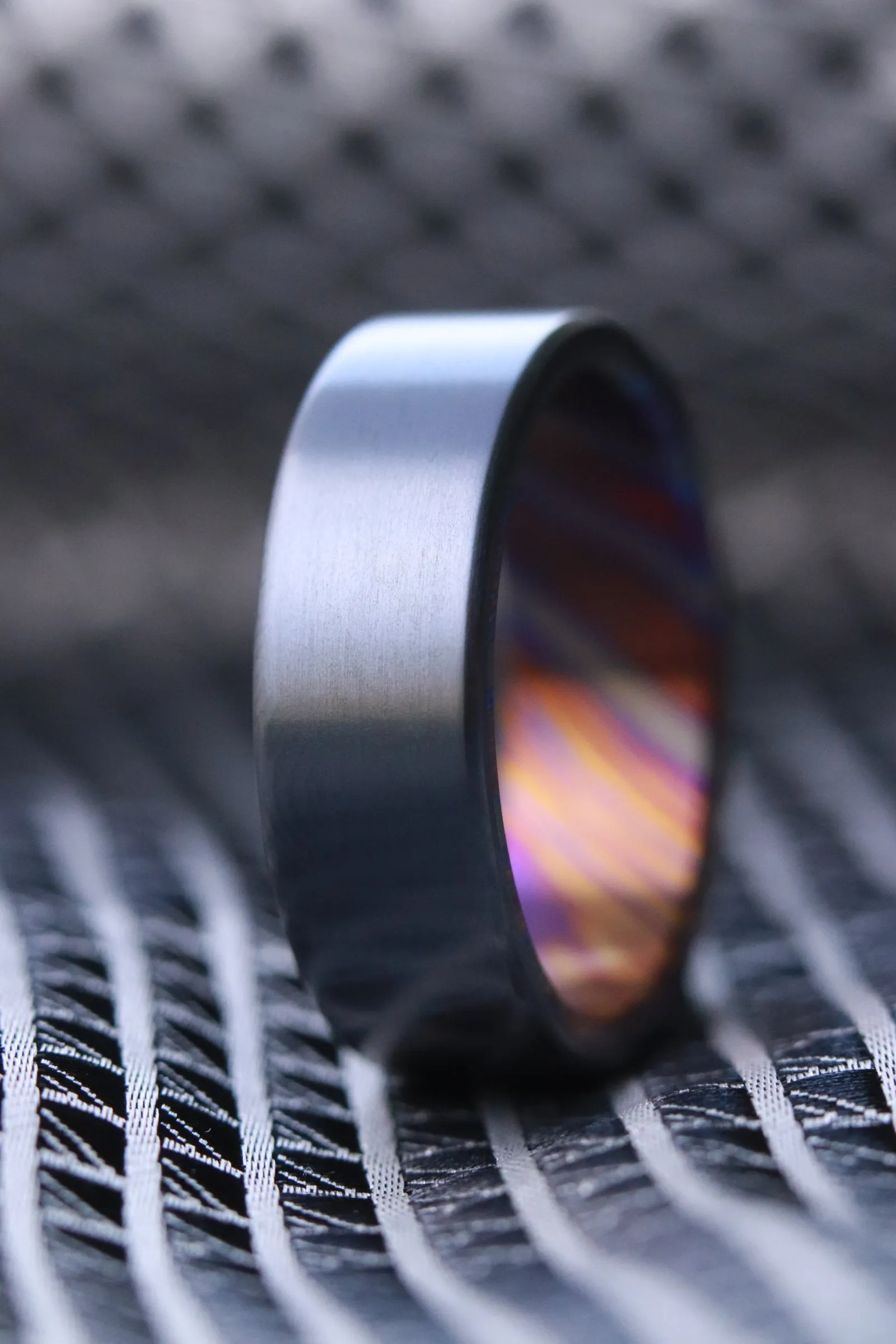 Black titanium satin 6-8mm zirconium band Black / ZrTi brushed zirconium timascus ring,black timascus ring, mens rings weddingrings