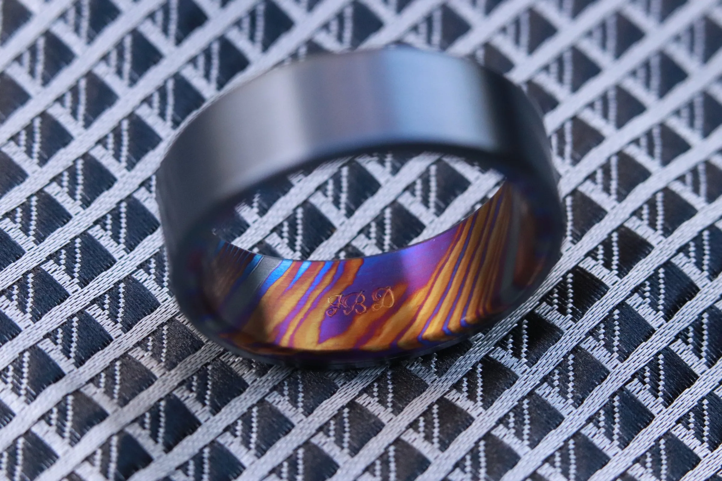 Black titanium satin 6-8mm zirconium band Black / ZrTi brushed zirconium timascus ring,black timascus ring, mens rings weddingrings