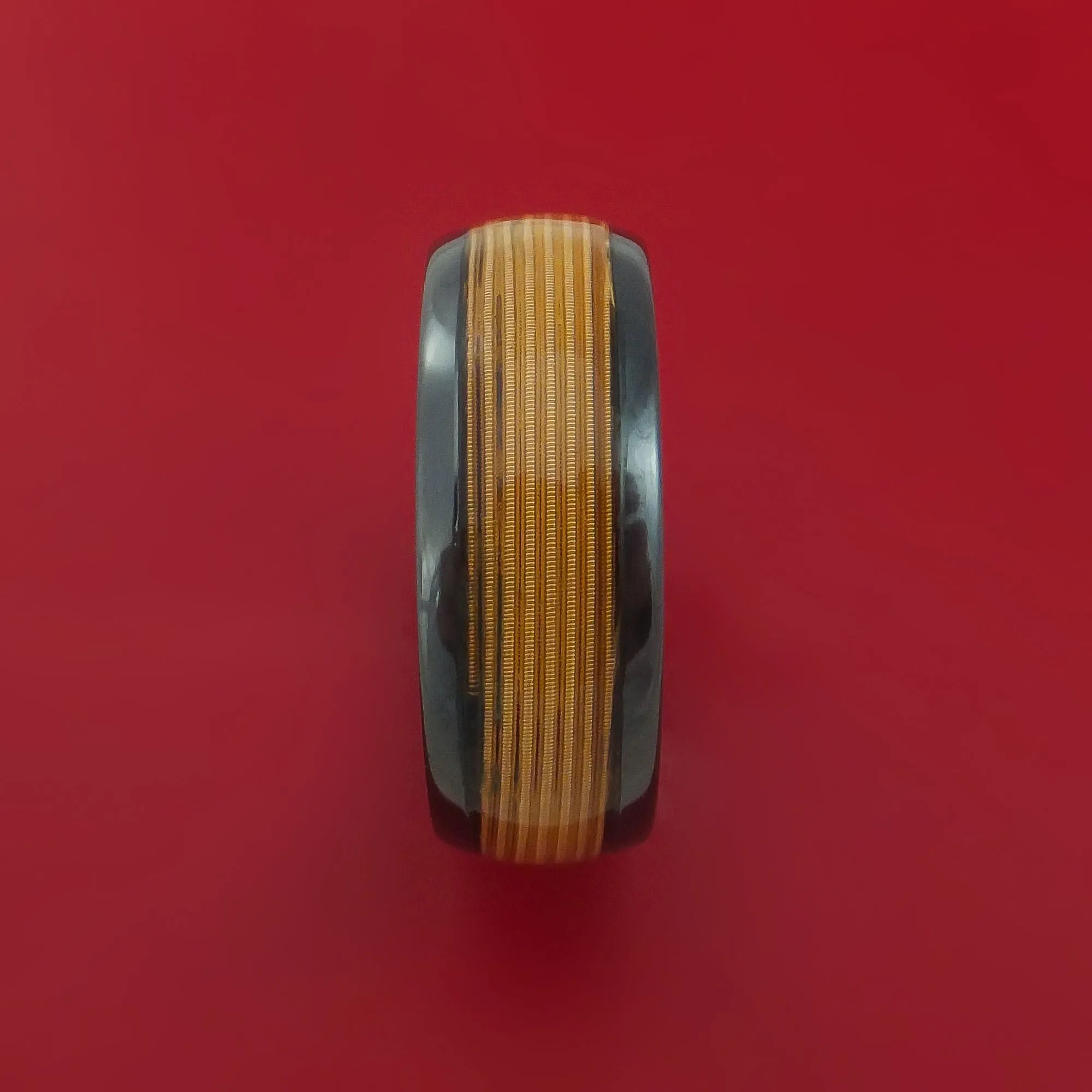 Black Zirconium Guitar String Ring Custom Made Band