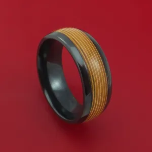 Black Zirconium Guitar String Ring Custom Made Band