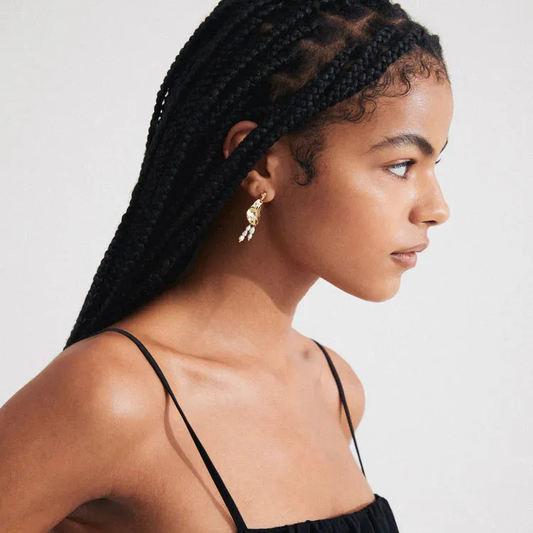 Bloom Earrings - White/Gold