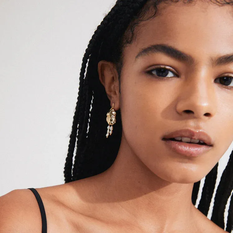 Bloom Earrings - White/Gold