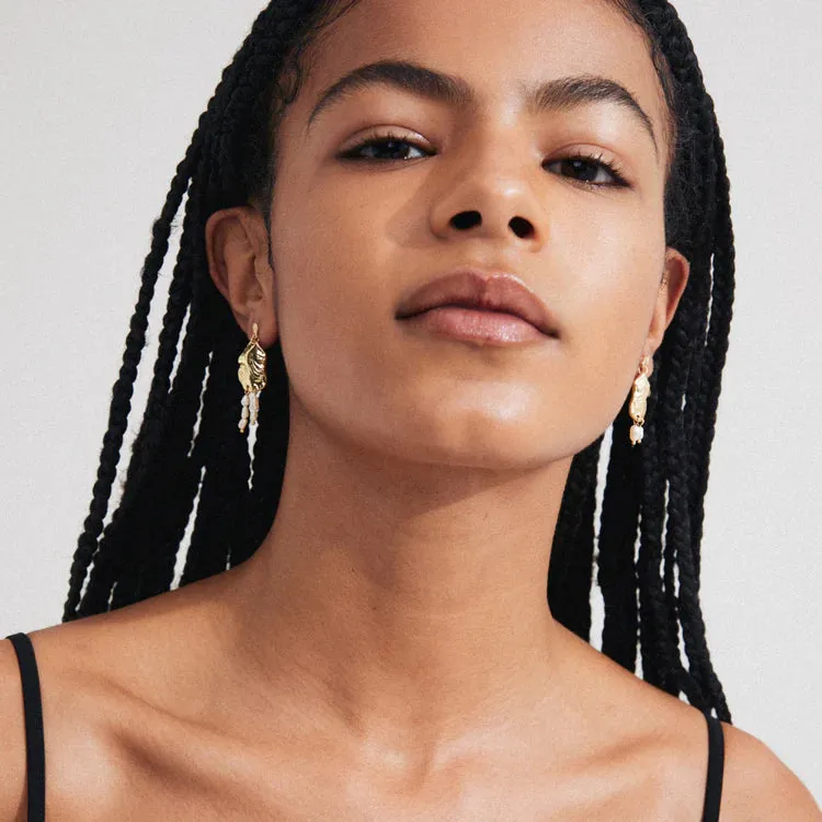 Bloom Earrings - White/Gold