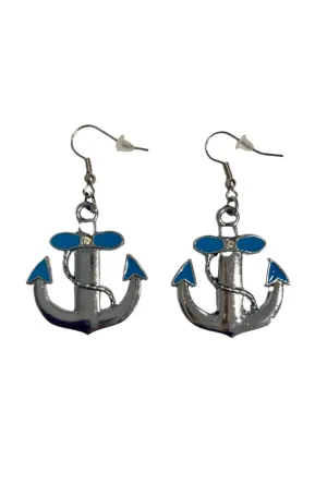 Blue Anchor Earrings
