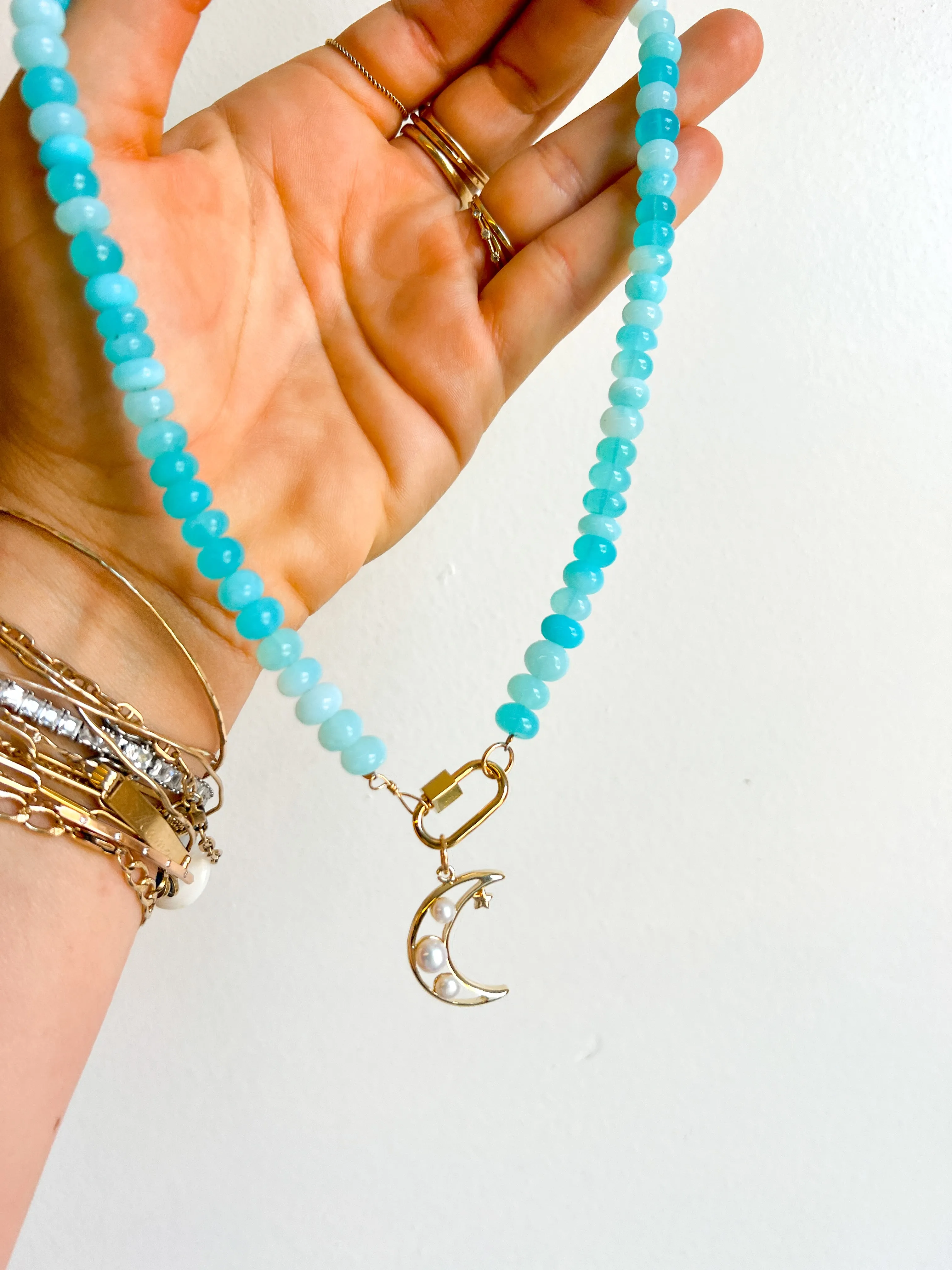 Blue Peruvian Opal candy necklace
