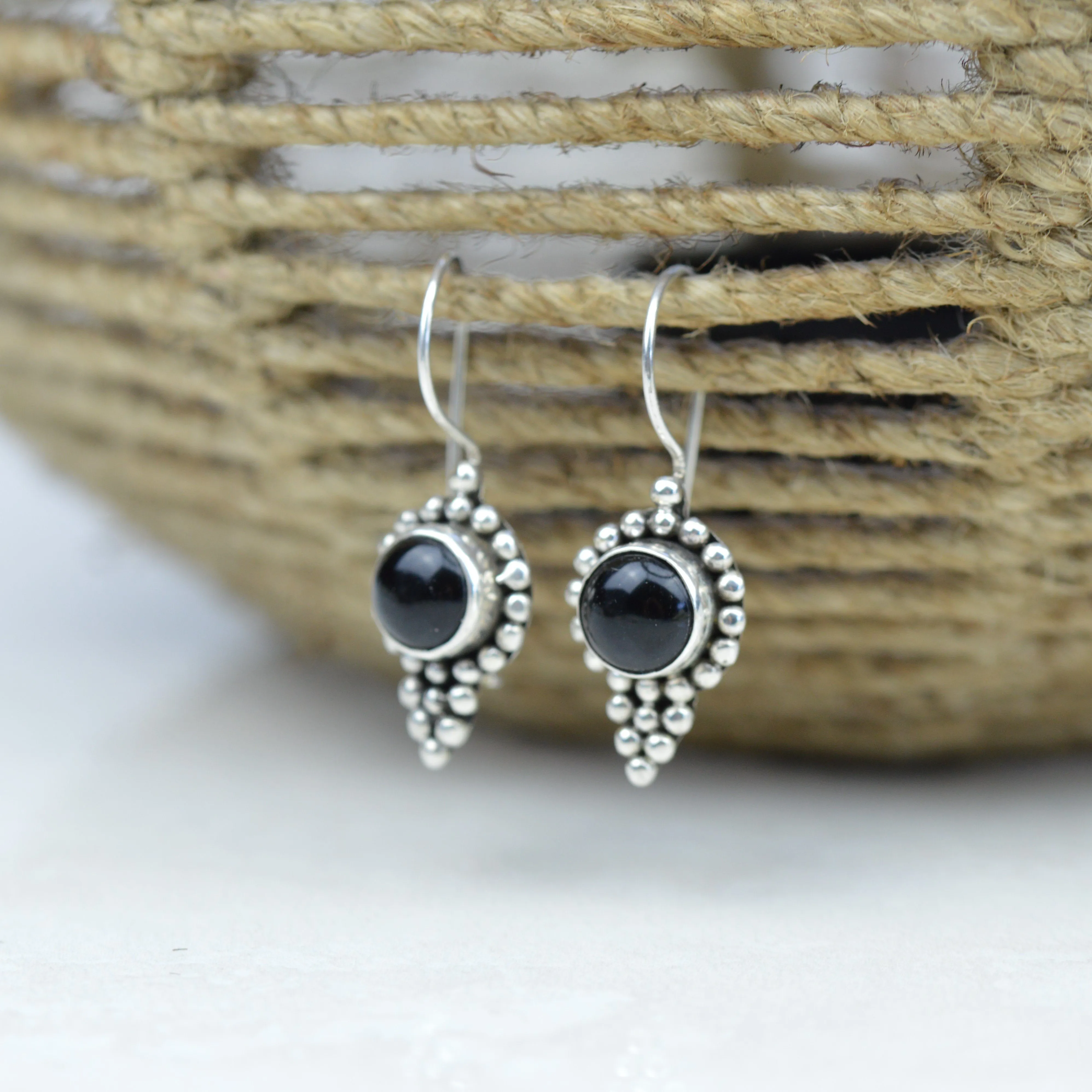 Bohemian Black Onyx Earrings