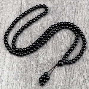 Boho Black Natural Stone Beaded Necklace