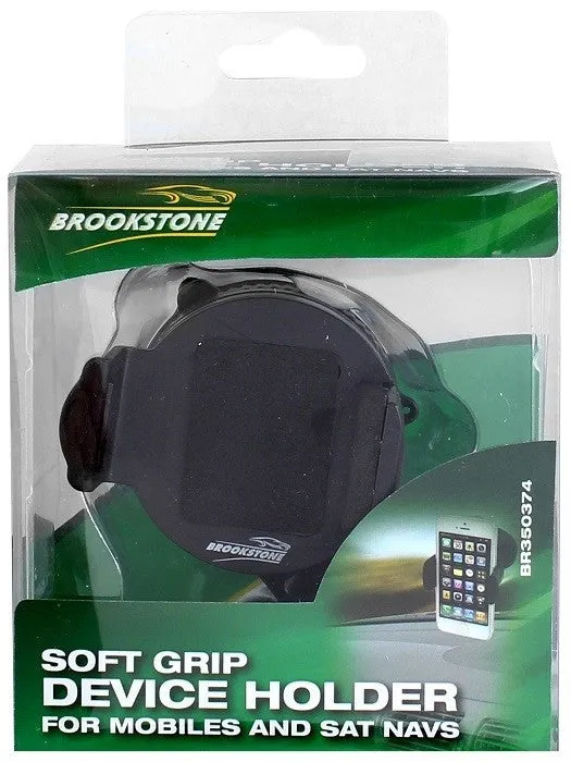 BROOKSTONE IN CAR SOFT GRIP DEVICE HOLDER