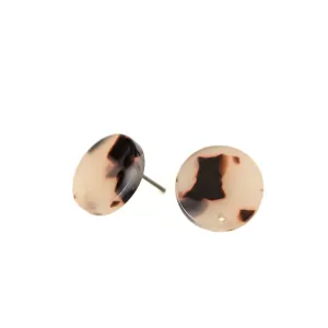 Brown Soft Pink Tortoise Shell Studs