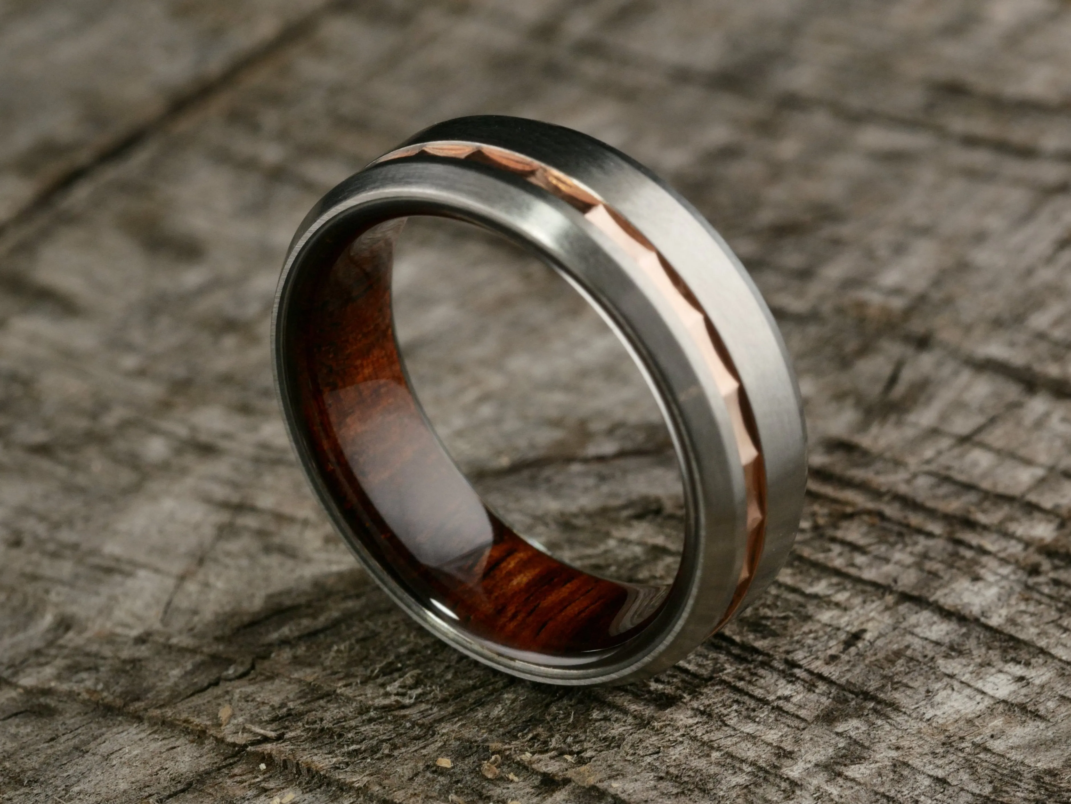 Brushed Duality  (Koa & Wavy 14K Rose Gold)