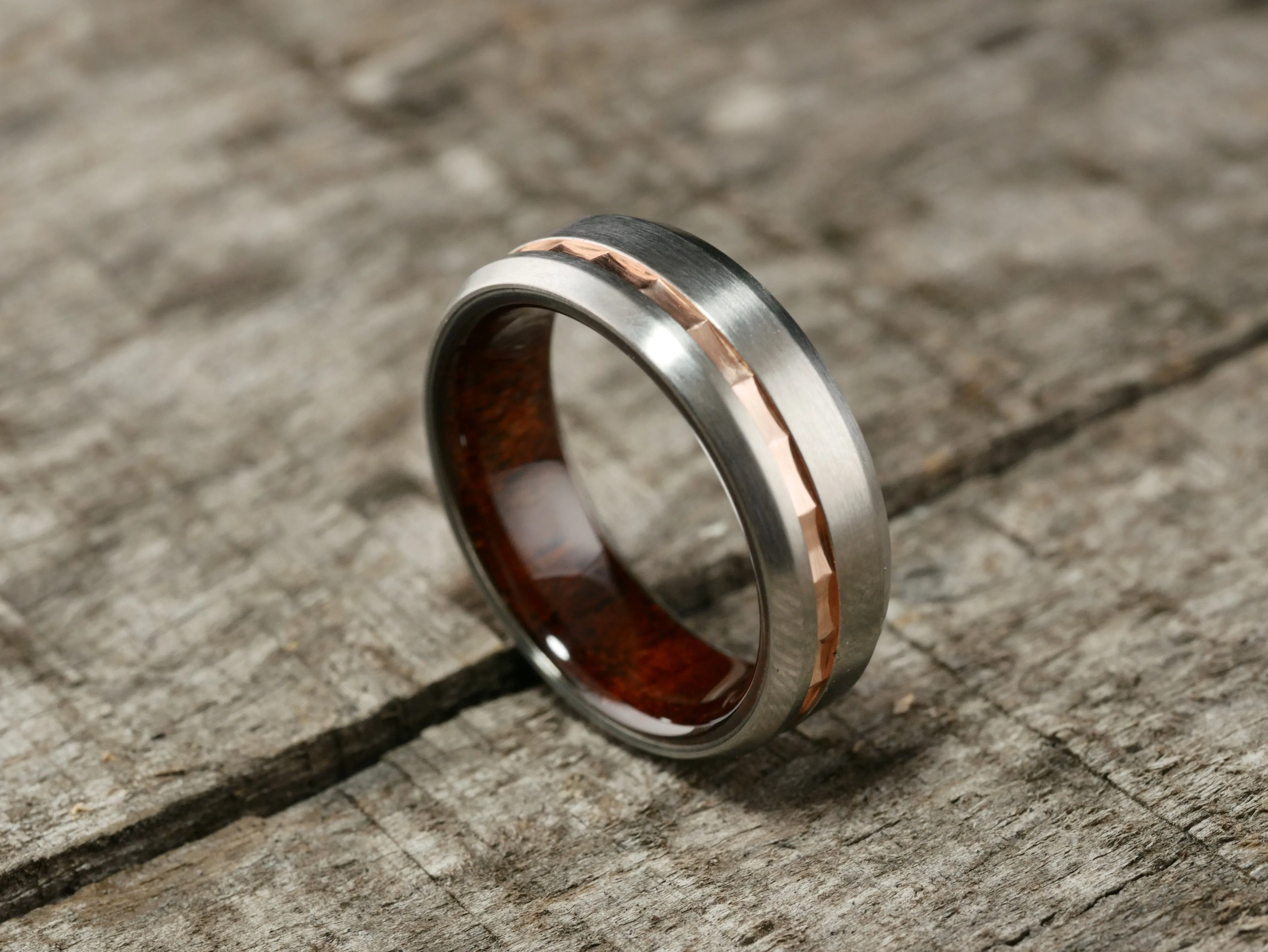 Brushed Duality  (Koa & Wavy 14K Rose Gold)