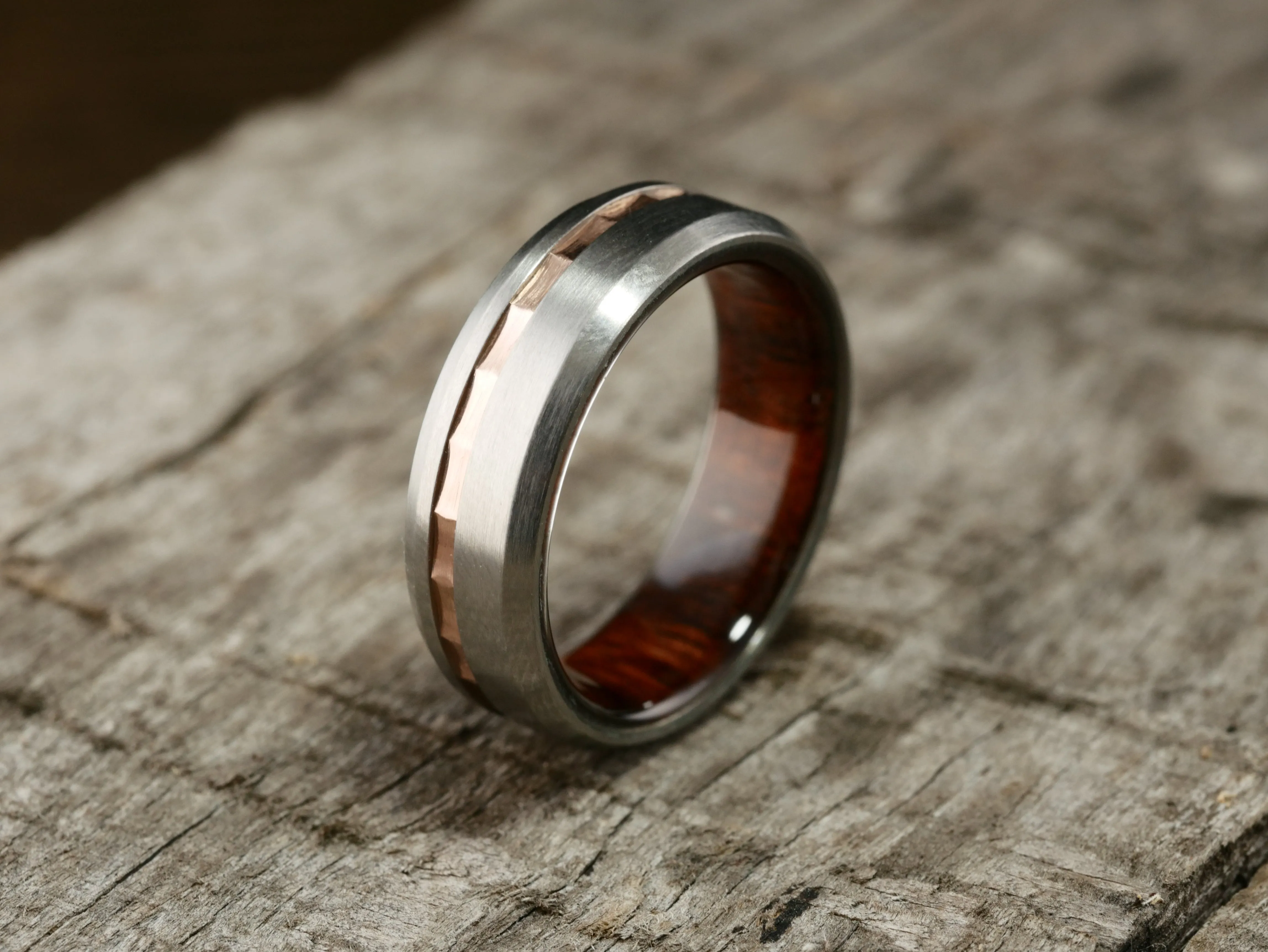 Brushed Duality  (Koa & Wavy 14K Rose Gold)