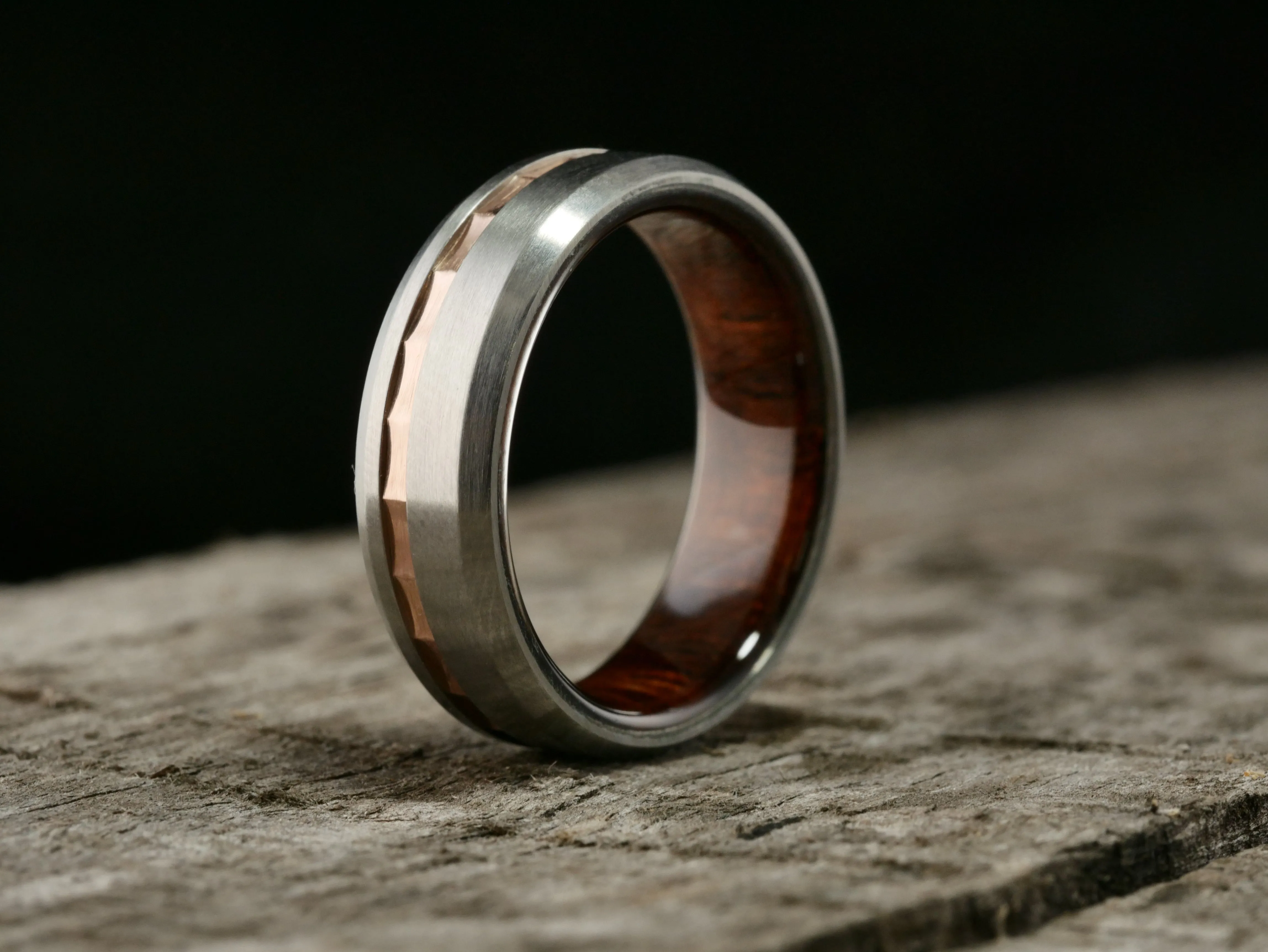 Brushed Duality  (Koa & Wavy 14K Rose Gold)