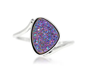 Bypass Trillion Purple Rainbow Druzy Ring