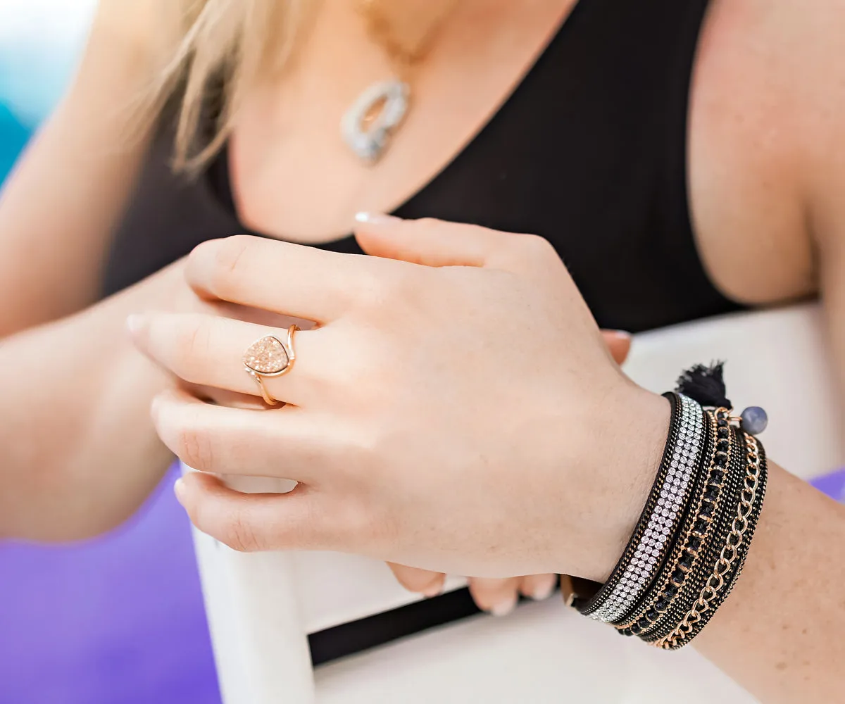 Bypass Trillion Purple Rainbow Druzy Ring