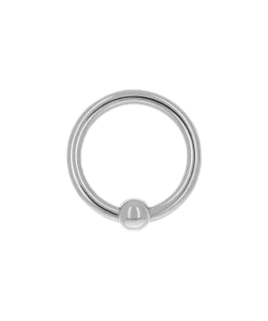 Captive Bead Ring with Bead - Niobium/Hematite