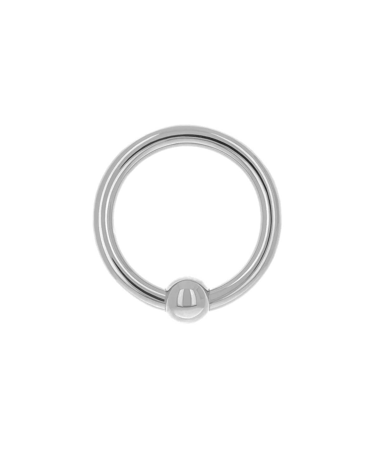 Captive Bead Ring with Bead - Niobium/Hematite