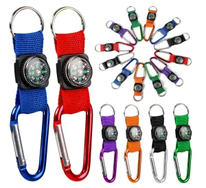 Carabiner Compass Keychain