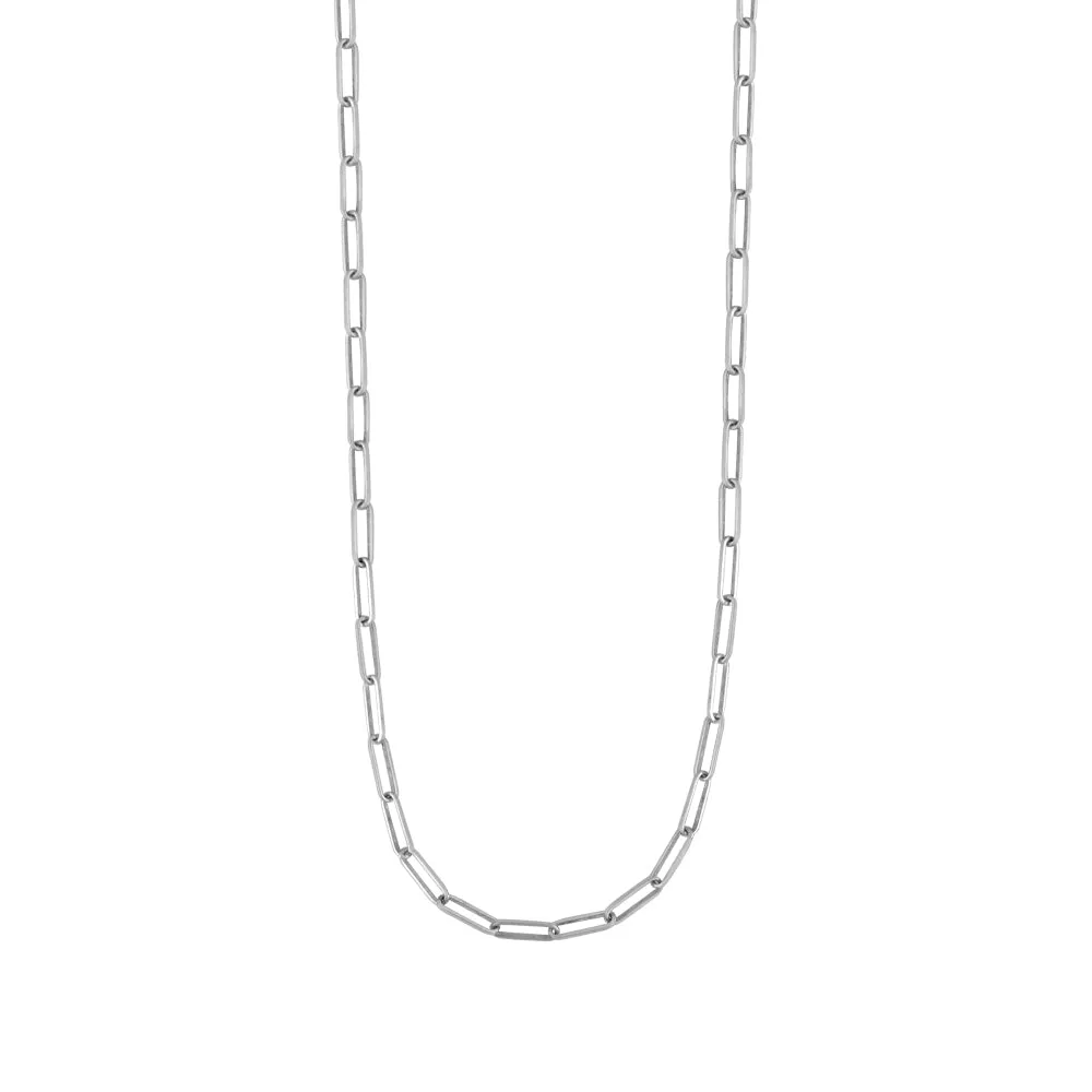 Carabiner Paperclip Chain Necklace in Silver