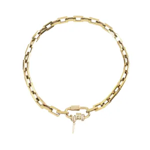 CARABINER SQUARE SPIGA NECKLACE