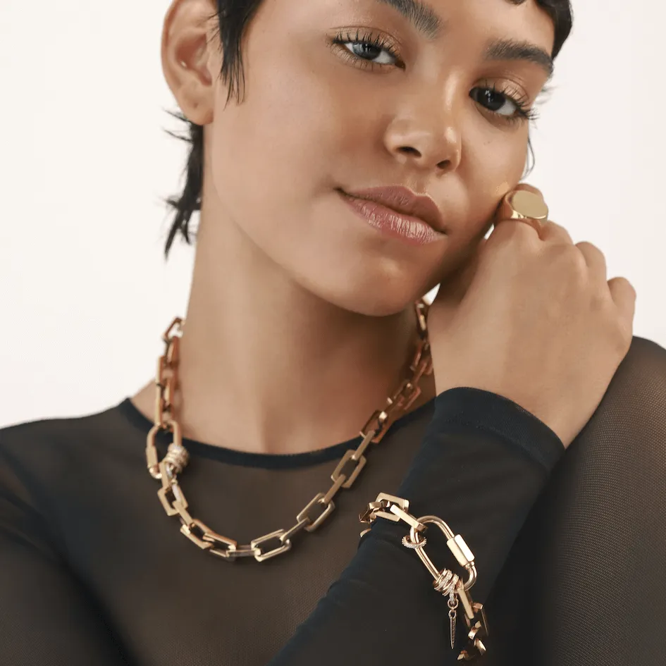 CARABINER SQUARE SPIGA NECKLACE