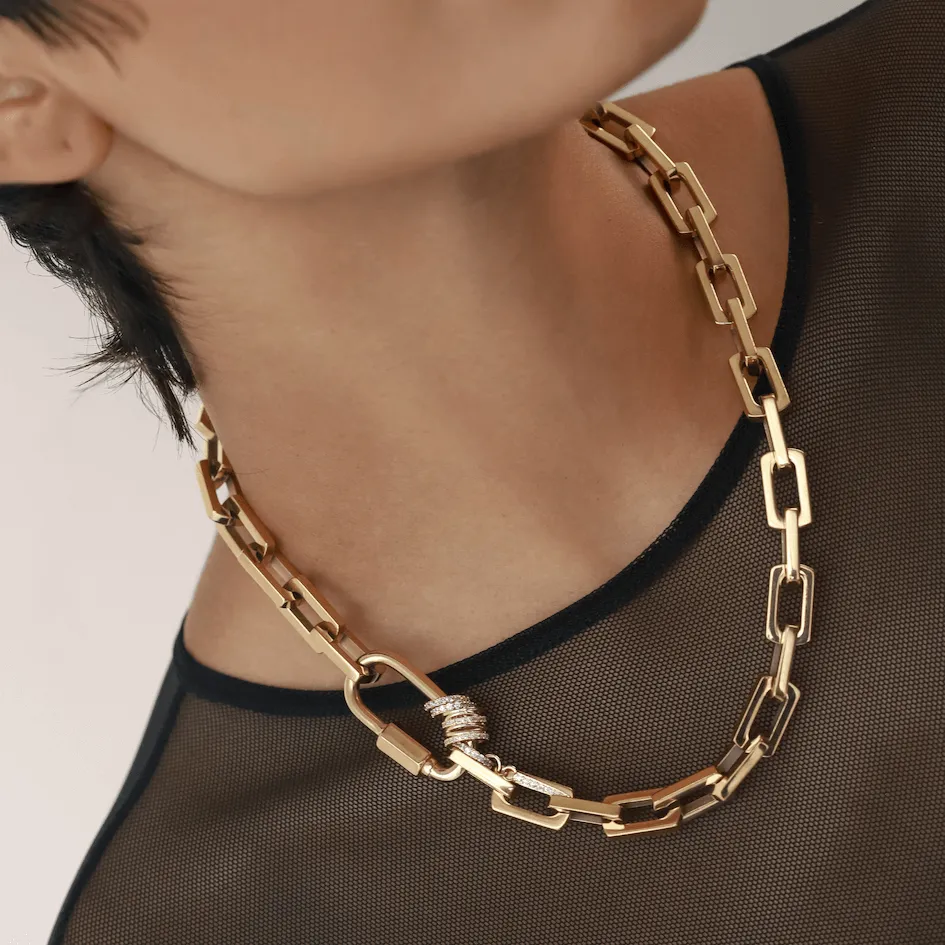 CARABINER SQUARE SPIGA NECKLACE
