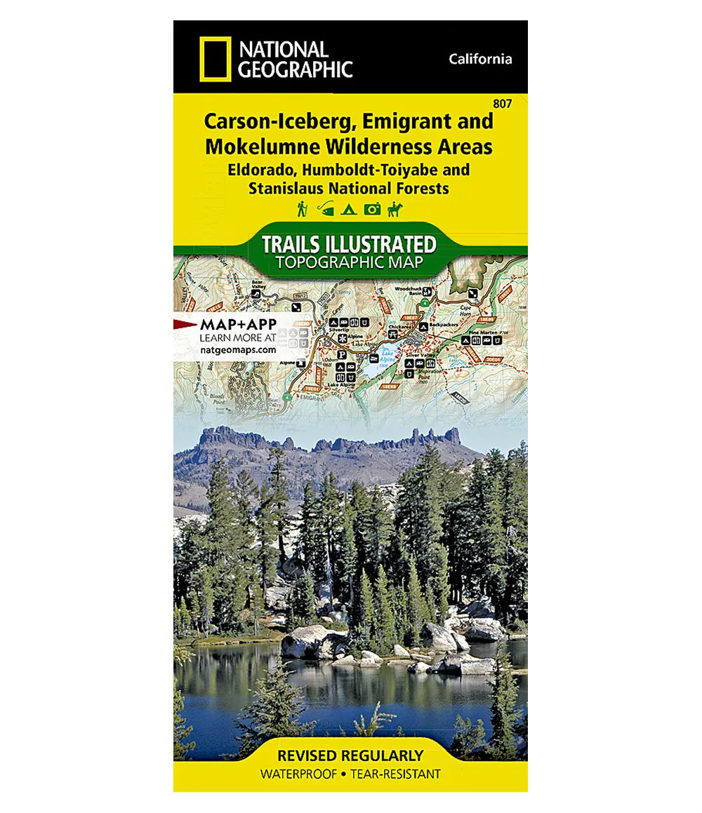 Carson-Iceberg/Emigrant/Mokeleumne Wilderness Map