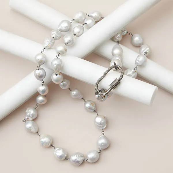 Charlotte Baroque Pearl Rope Necklace