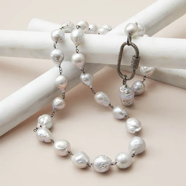 Charlotte Baroque Pearl Rope Necklace