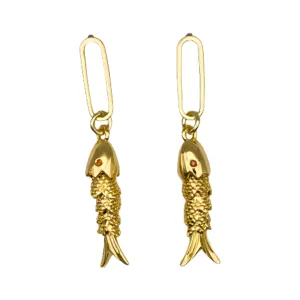 Charm Earrings- Ruby Eyed Fish