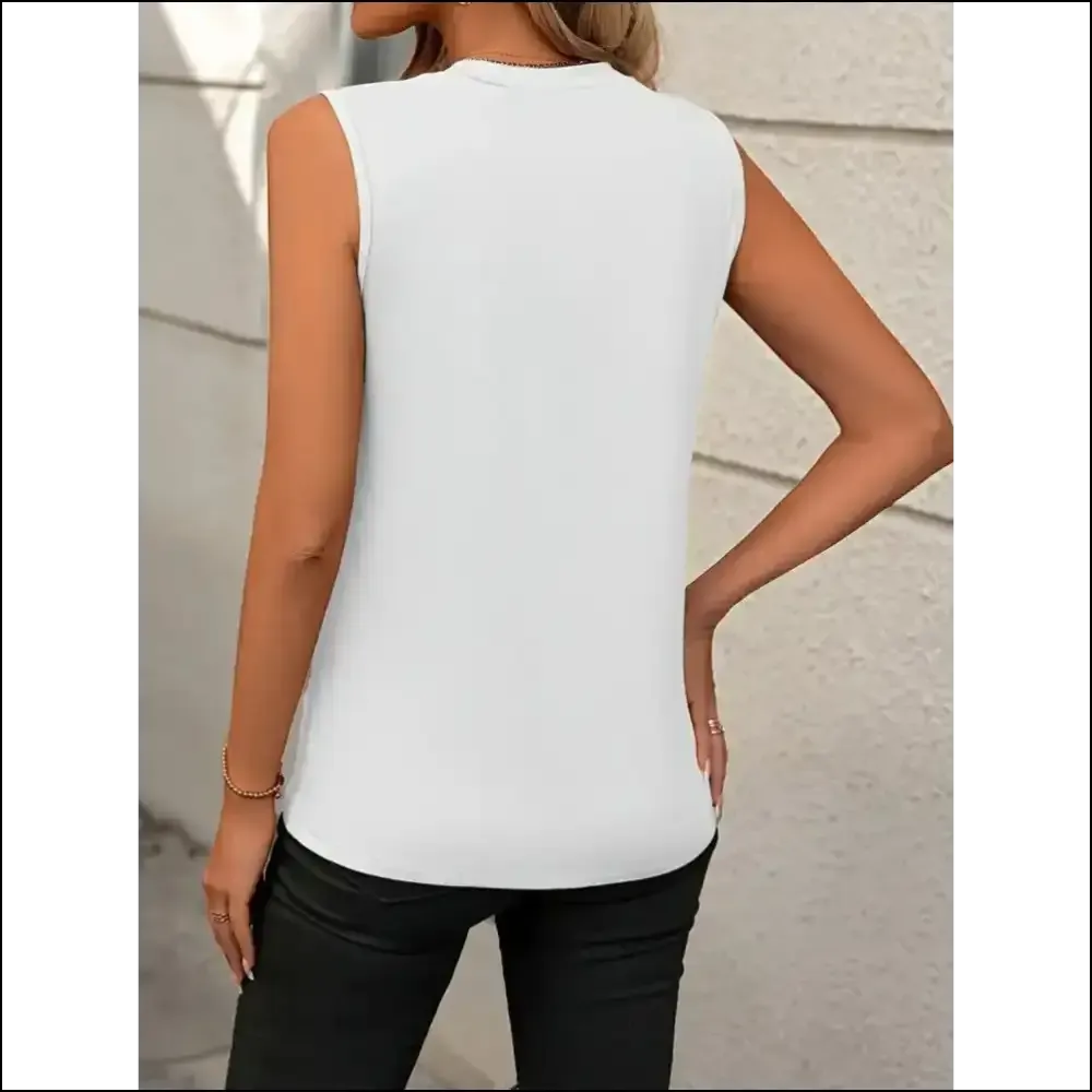 Chic Round Neck Sleeveless Tank Top