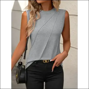 Chic Round Neck Sleeveless Tank Top