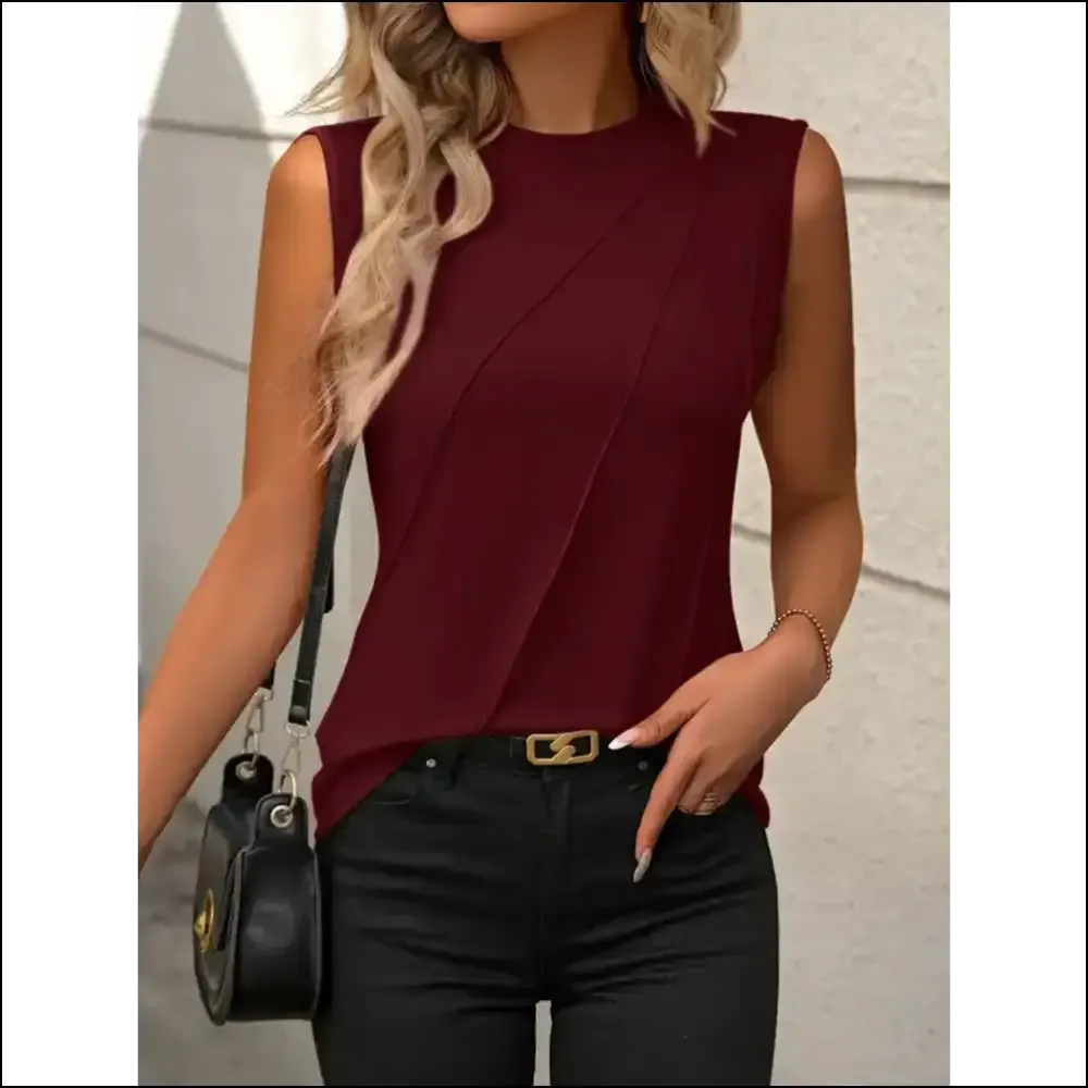 Chic Round Neck Sleeveless Tank Top