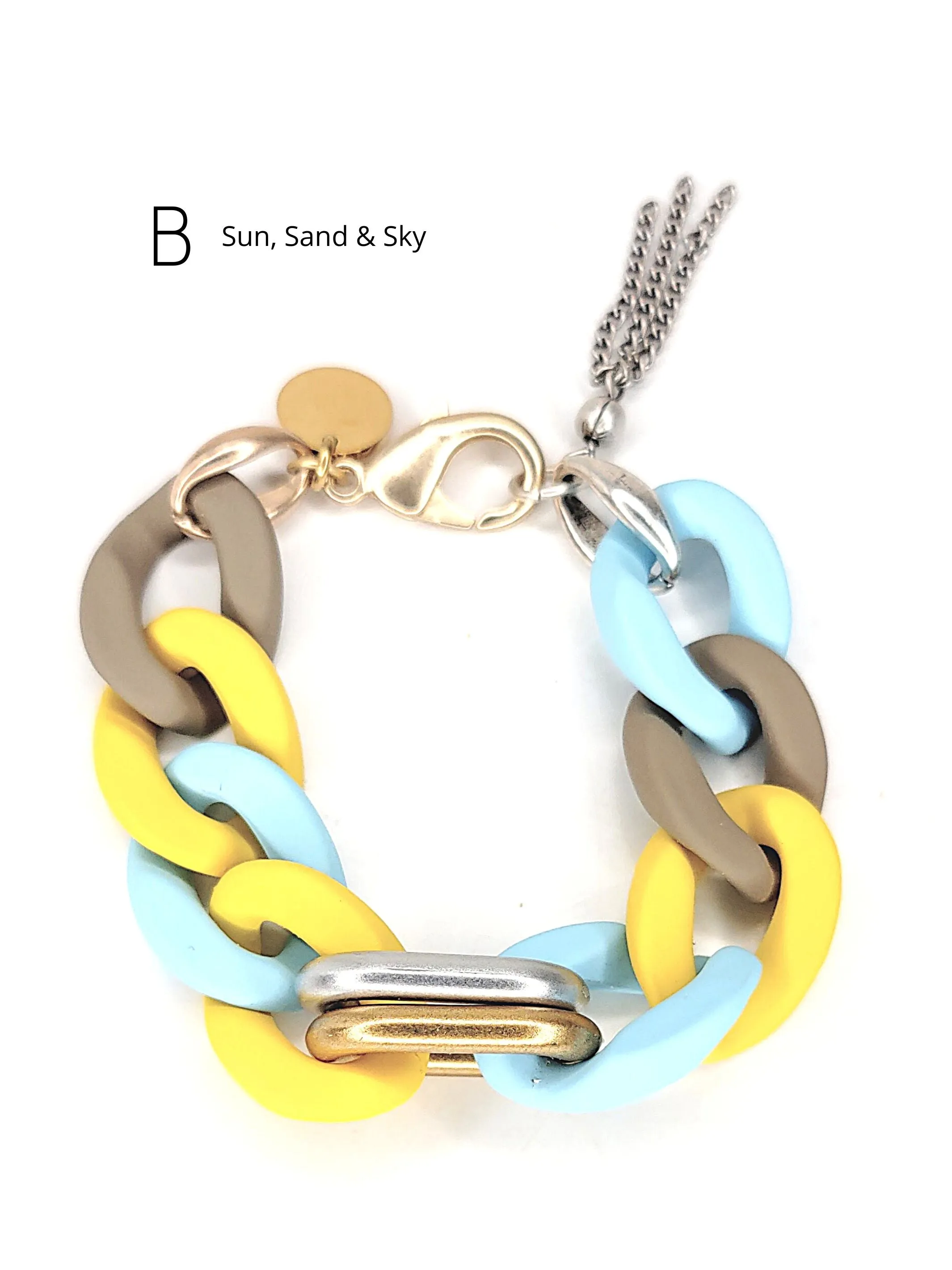 Chunky Acrylic Chain Bracelet With Tassel