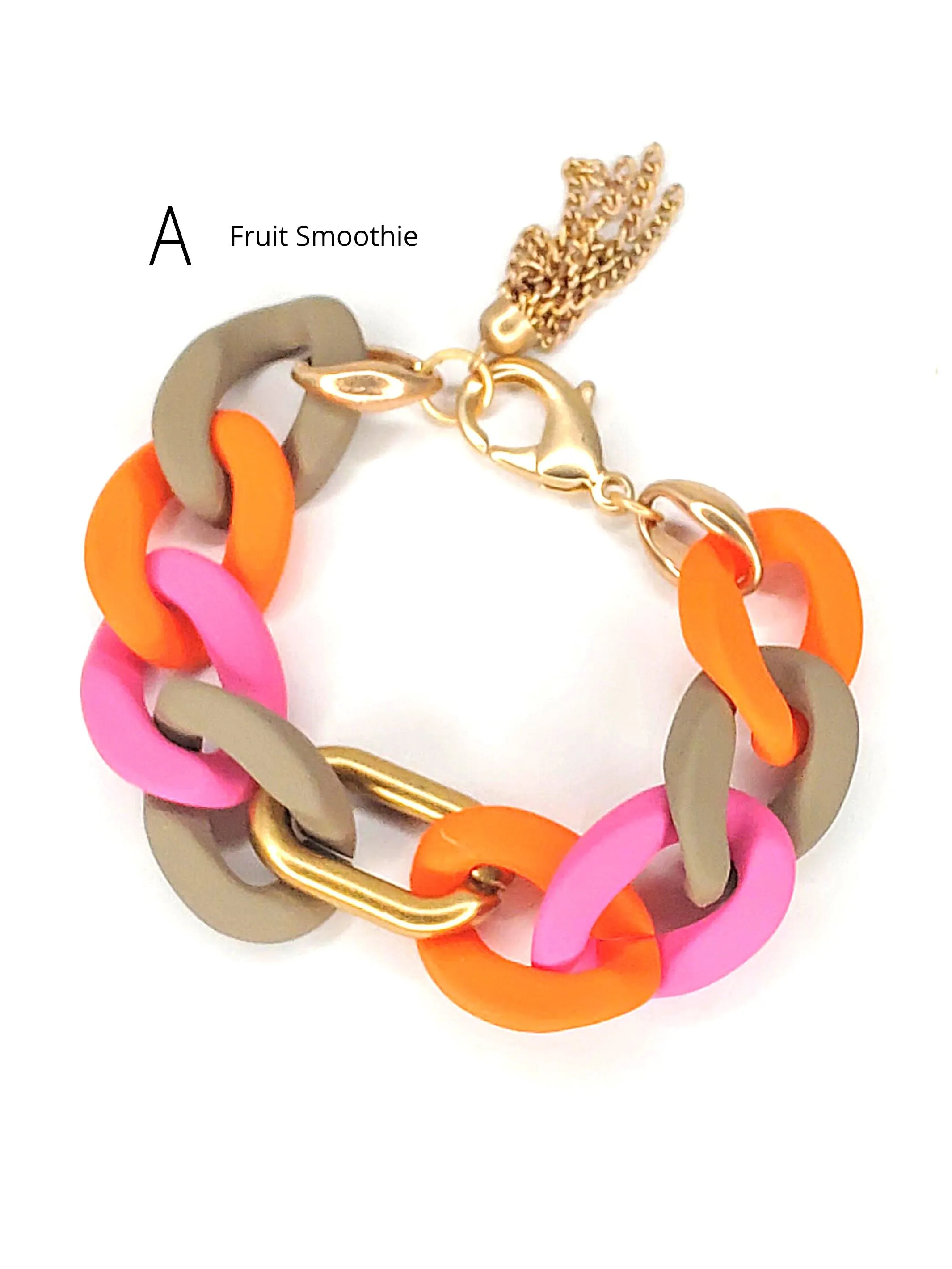 Chunky Acrylic Chain Bracelet With Tassel