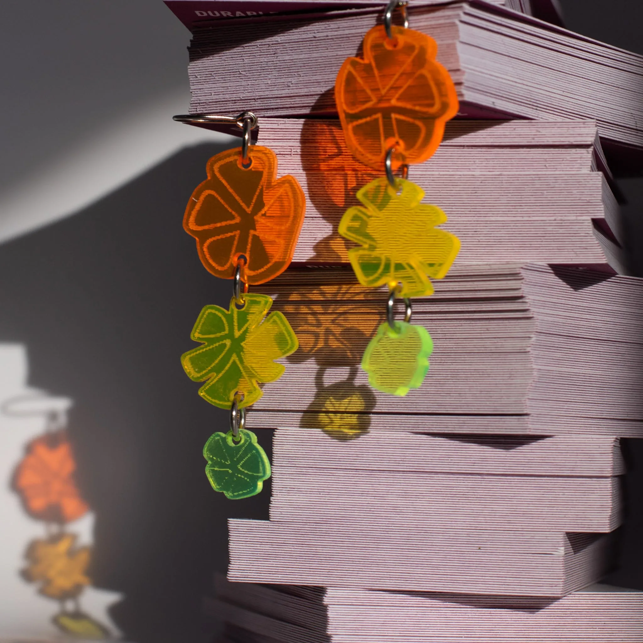 citrus acrylic earring
