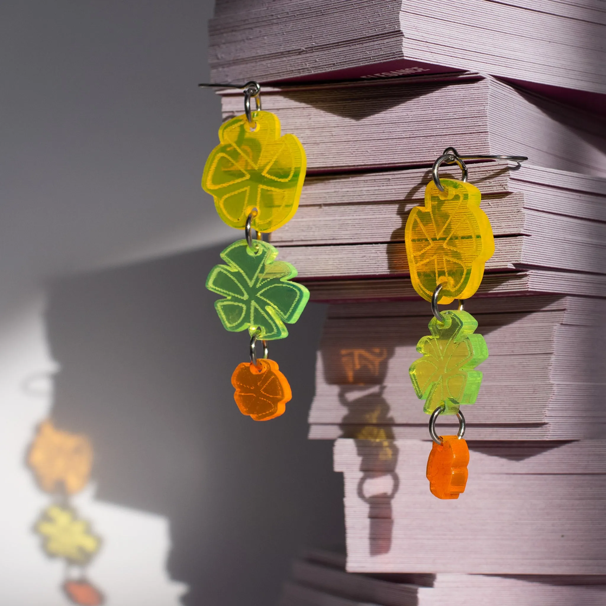 citrus acrylic earring