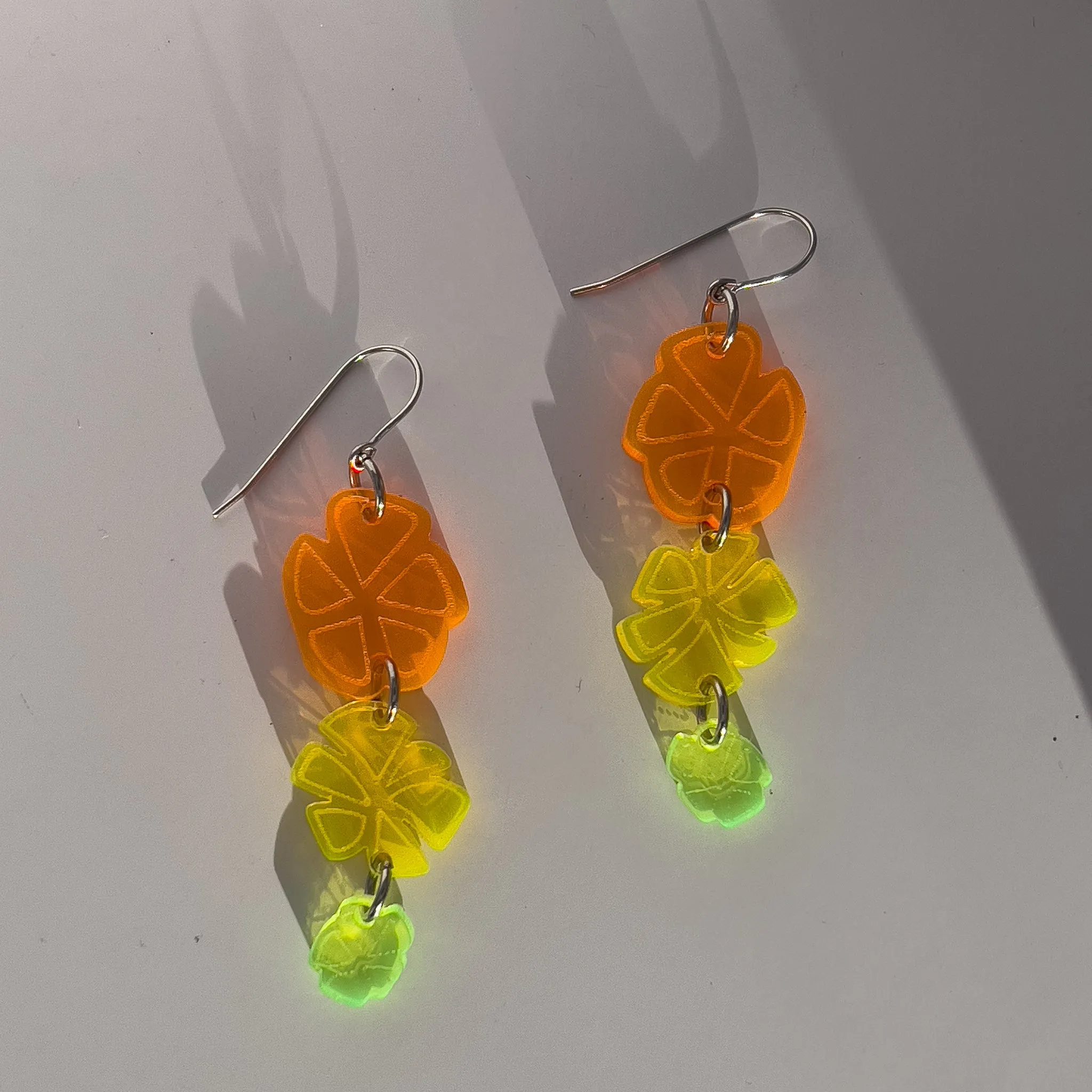citrus acrylic earring