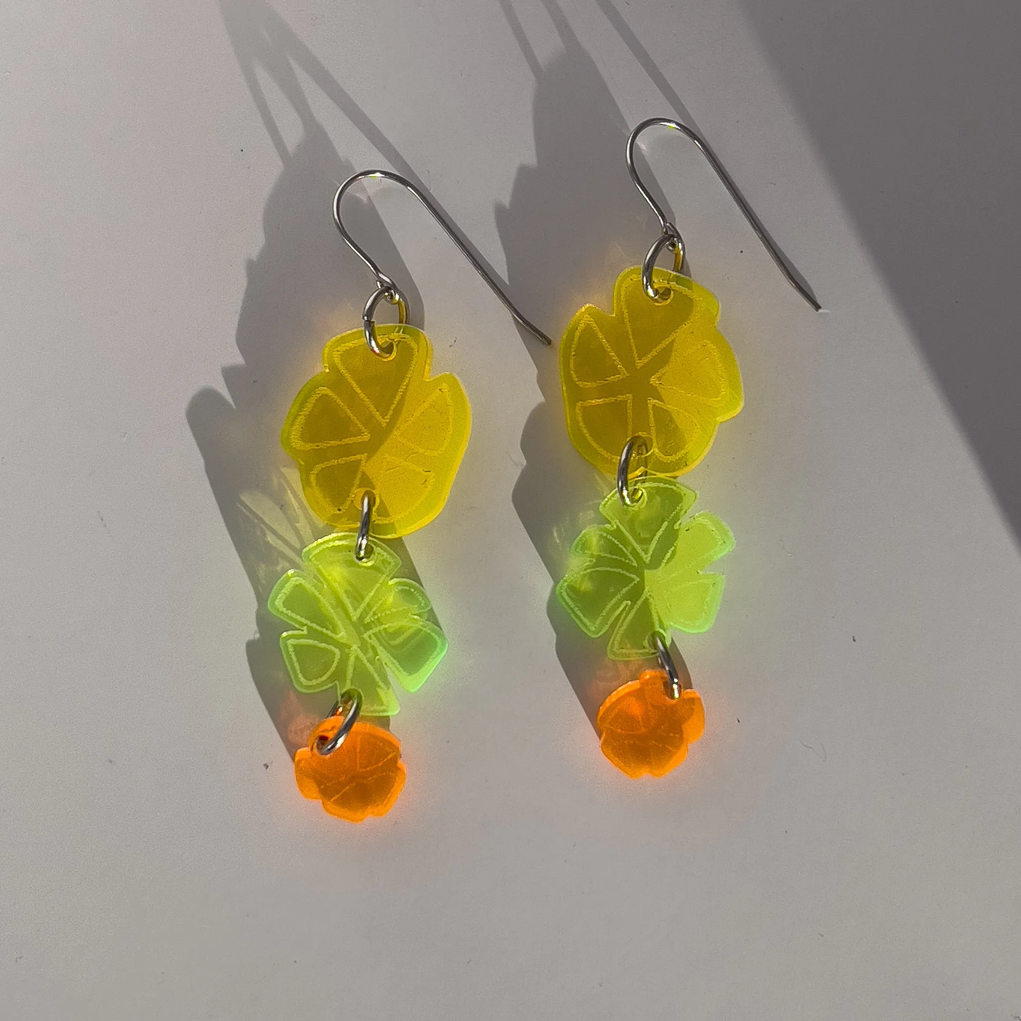 citrus acrylic earring