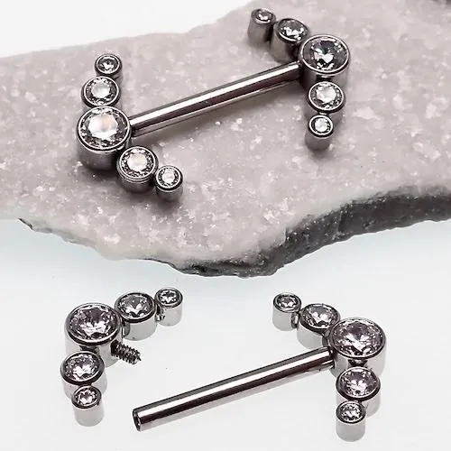 Clear CZ Nipple Cluster 14g, 12g