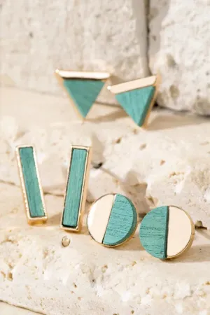 COASTIN' GEOMETRIC STUD EARRINGS SET