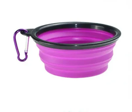 Collapsible Pet Silicone Food Water Bowl