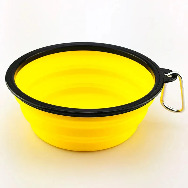 Collapsible Pet Silicone Food Water Bowl