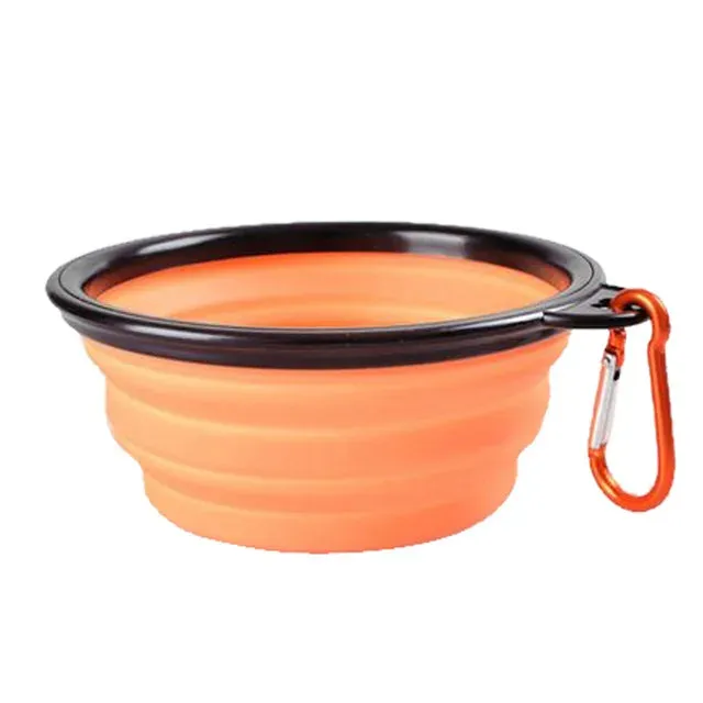 Collapsible Pet Silicone Food Water Bowl