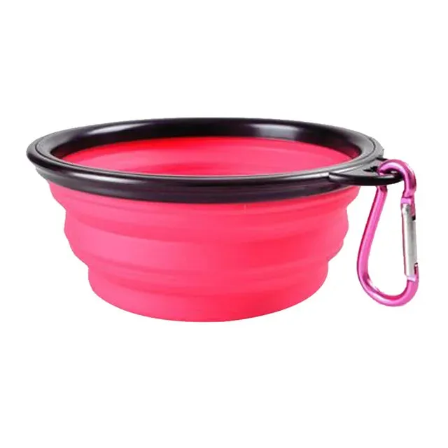 Collapsible Pet Silicone Food Water Bowl