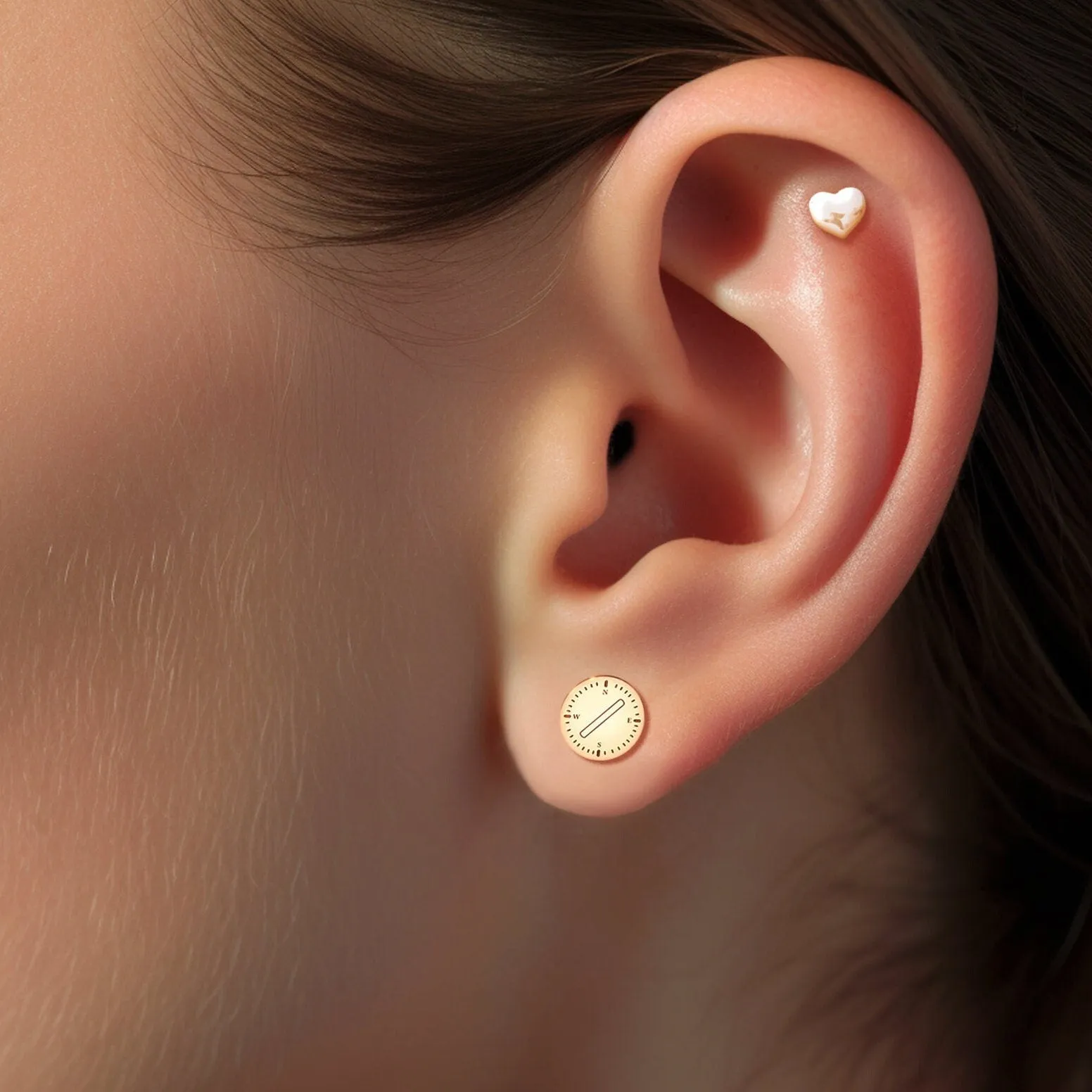 Compass Earrings  Dainty