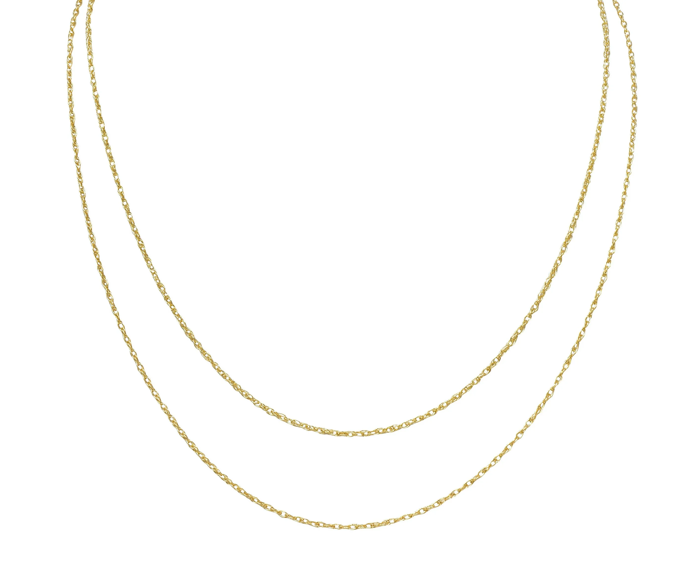Contemporary 14 Karat Yellow Gold Spiga Rope Chain Necklace