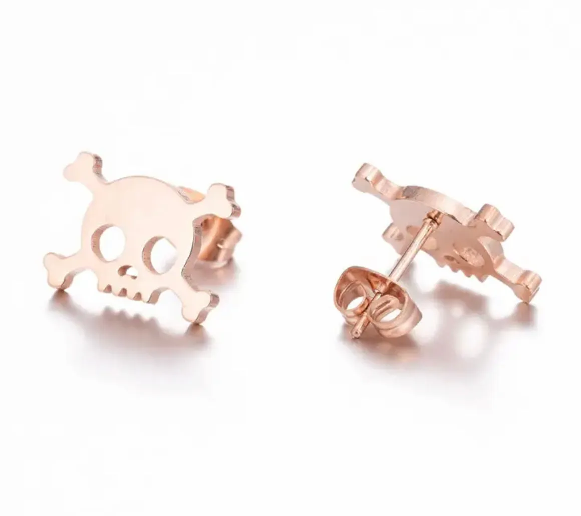 Crossed Bone Pirate Stainless Steel Stud 200-9 | Erika Williner Designs